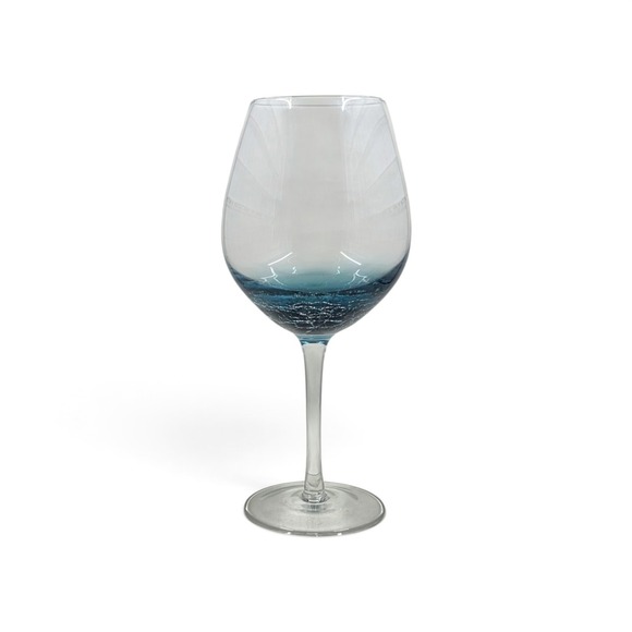 Pier 1 Other - Pier 1 Teal Blue Crackle White Wine Glass 16 Oz 8-7/8"